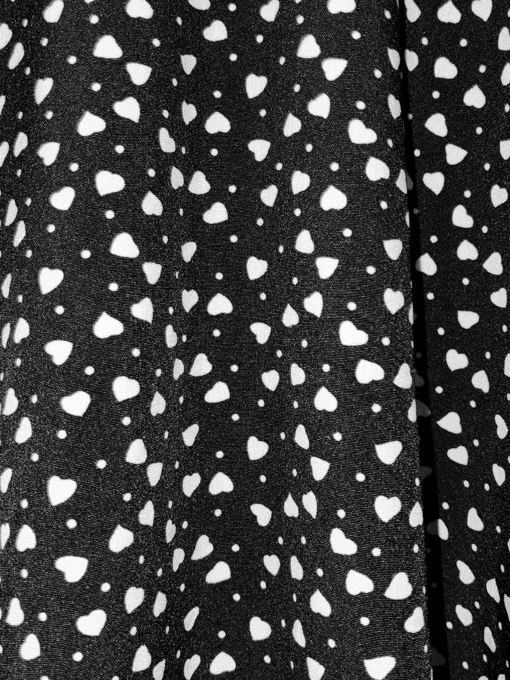 Black & White A-Line Skater Style Heart Print Midi Skirt Whimsigoth - Picture 2 of 4